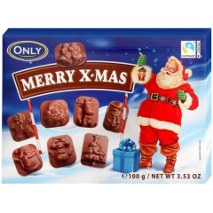 Конфеты Merry X-mas Only фигурки из молочного шоколада, 100 г Only 9002859071911