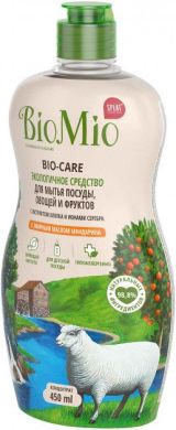 Экологичное средство для мытья посуды, овощей и фруктов BioMio с эфирным маслом мандарина и экстрактом хлопка, концентрат 450 мл ЭМ-239 4603014004437