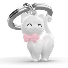 Брелок Metalmorphose White cat with silicone bowtie 8000020806897