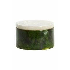 Декоративная коробка с крышкой &Oslash;19x11,5 см KELIMUTU зеленый+белый Light&Living 5718276