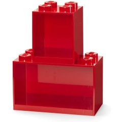 Декоративна полка для зберігання книг подвійна Х8 Х4 червона Lego 41171730