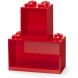 Декоративная полка для хранения книг двойная Х8 Х4 красная Lego 41171730