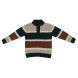 Детский свитер Dr. Kid в Поло ску оригинальной вязки темно-зеленый 4A DK671/OI20