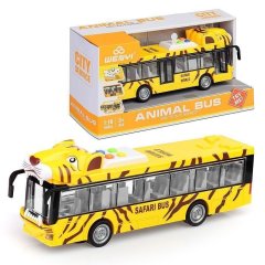 Игрушка Односекционный инерционный автобус Tiger Head (открывание дверей, свет и звук), WY917A