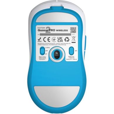 Игровая мышь HATOR Quasar 2 PRO wireless HTM561WC white/cyan