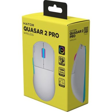 Игровая мышь HATOR Quasar 2 PRO wireless HTM561WC white/cyan