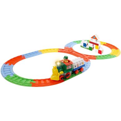 Игровой набор с конструктором и железной дорогой Паровозик с животными 061853