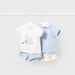 Комплект 2 футболки короткий рукав, 2 шорты 1B, р.56 Голубой Mayoral 1625