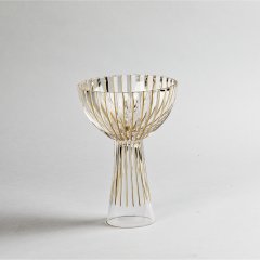 Хрустальная креманка на ножке Timeless золотая, h.19 см. CRISTAL DE PARIS 12577/P19