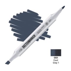 Маркер спиртовой двухсторонний Sketchmarker Cool Grey 1 SM-CG01