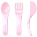 Набір приладдя Twistshake Learn Cutlery ложка, виделка та ніж рожевий 78199, Рожевий