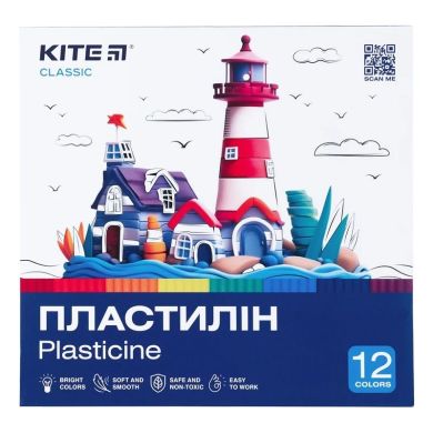 Пластилін, 12 кольорів, 240 г. Kite K-1086