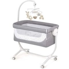 Приставная люлька-кровать CULLAMI с постелью, цвет серый с мишкой CAM 925/926/T161