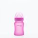 Скляна дитяча термочутлива пляшечка Everyday Baby 150мл із силіконовим захистом 10202, Малиновий