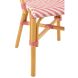 Стілець для обіднього столу RATTAN рожевий/білий (47x56x85 см) J-LINE 51117