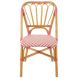 Стілець для обіднього столу RATTAN рожевий/білий (47x56x85 см) J-LINE 51117