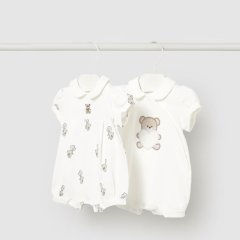 Вышитый комбинезон из 2 предметов для новорожденных Mayoral 62 Кремовый 1704