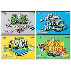 Тетрадь для рисования, 24 листов, скоба, гибр. лак + УФ лак, Hot Wheels Kite HW25-242