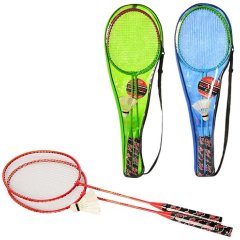 Бадминтон железный ракетки 2 шт. 66 см., волан, 3 цвета, чехол, 68 21,5 2,5 см. MS 0757-1