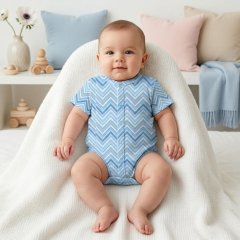 Боди Передняя застежка с коротким рукавом для новорожденных My Little Pie Missoni Ocean 68-74 BSHL009