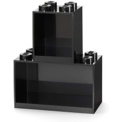 Декоративна полка для зберігання книг подвійна Х8 Х4 чорна Lego 41171733