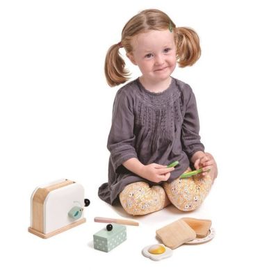 Дерев'яний тостер з набором для сніданку Mini Chef, Tender Leaf Toys TL8226, Різнокольоровий