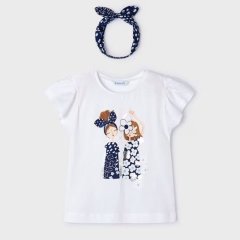 Футболка для девочки без рукава с бантом 6H, р.98 Белый Mayoral 3089