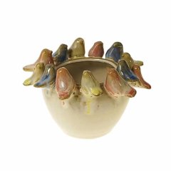 Горшок с птицами белый, керамический 12,5x12,5x9 см Werner Voss 54214