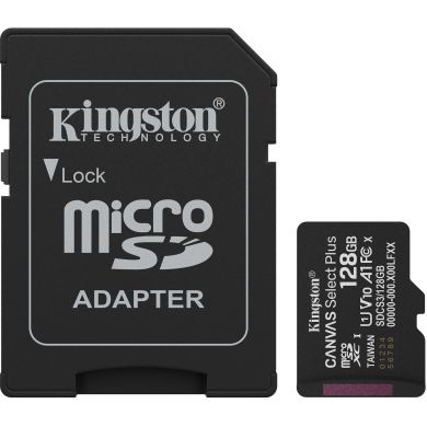 Карта памяти Kingston microSD 128GB C10 UHS-I A1 V10 R150MB/s + SD SDCS3/128GB