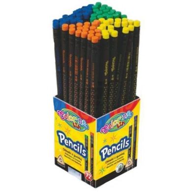 Чорнографітний олівець з гумкою Colorino, малюнок зірочки 65436PTR