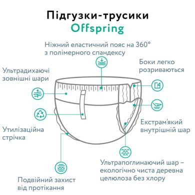 Підгузки-трусики Offspring розмір M, 6-11 кг, 42 шт, Літери DP-OI-FAP-M42P-ABC 9355465008605, M