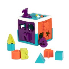 Развивающая игрушка-сортер Battat Умный куб 12 форм BT2577Z, Разноцветный