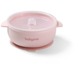 Силиконовая мисочка с присоской и крышечкой (Розовая) Babyono 1662/02