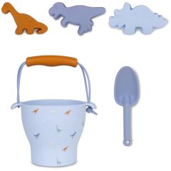 Силиконовый пляжный набор с ведром, лопатой и 3 формами Dinosaurs Swim Essentials 2024SE1667
