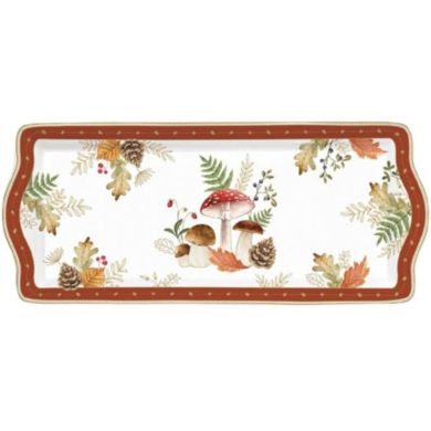Поднос 35x15см из фарфора в коробке AUTUMN BREEZE POZZI MILANO 1109AUB