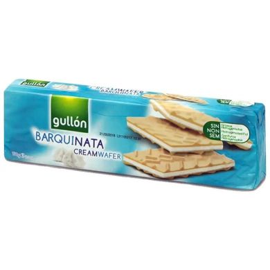 Вафлі GULLON Barquinata з білим кремом, 150г 8410376015539
