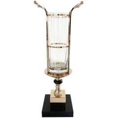 Ваза и мраморный держатель для вазы черно-золотой Cote noire MVH02, 35