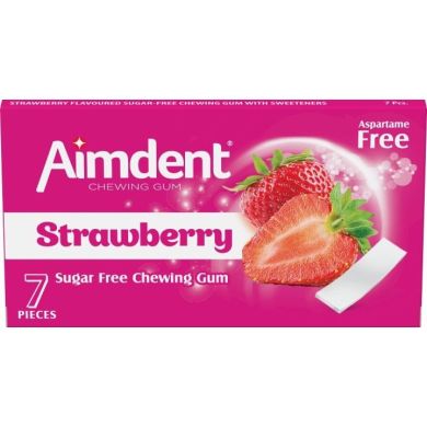 Жевательная резинка Aimdent Strawberry 7 пластинок без сахара 8680976404471