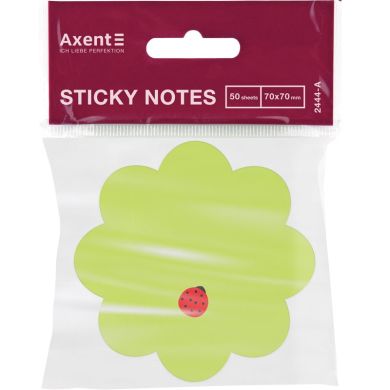 Блок бумаги с липким слоем Axent Flower, 70х70 мм, 50 листов, зелёный 2444-05-A