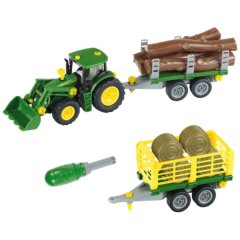 Игрушечный трактор JD с прицепом 1:24 Klein 3903