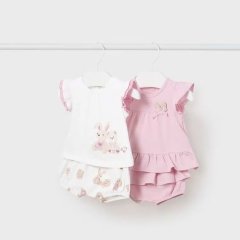 Комплект 2 футболки короткий рукав, 2 шорты 2C, р.56 Розовый Mayoral 1611