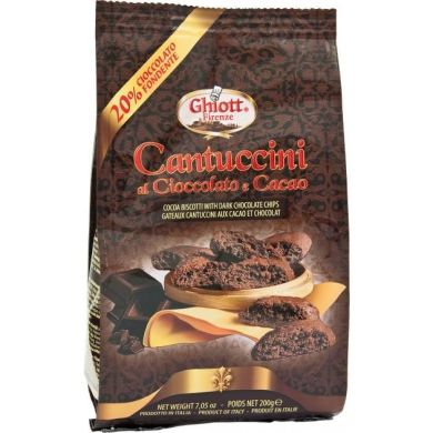 Миндальное печенье Ghiott Кантуччини Двойной шоколад 200 г 3703