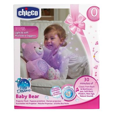 М'яка іграшка Chicco Музичний Ведмедик-проектор рожевий інтерактивний 08015.10, Рожевий