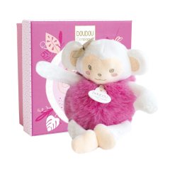 Мягкая игрушка Doudou Minizoo Обезьянка розовая DC3523