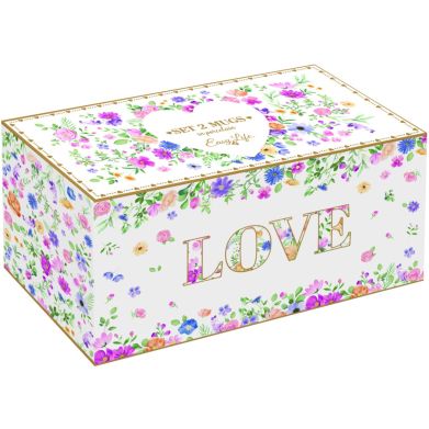 Набор 2 чашки 320 мл с ручкой в ​​форме сердца MON AMOUR POZZI MILANO 3103MAMO