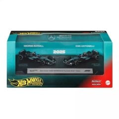 Набор из 2-х коллекционных болидов Mercedes-Benz George Russel и Kimi Antonelli Formula 1 Hot Wheels JMM93