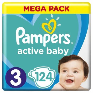 Підгузки Pampers Active Baby, розмір 3, 6-10 кг, 124 шт 81709624, 124