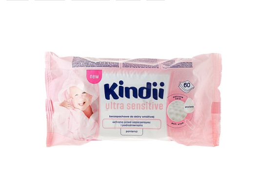 Серветки вологі дитячі Cleanic Kindii Baby Sensitive 60 шт CLN02079