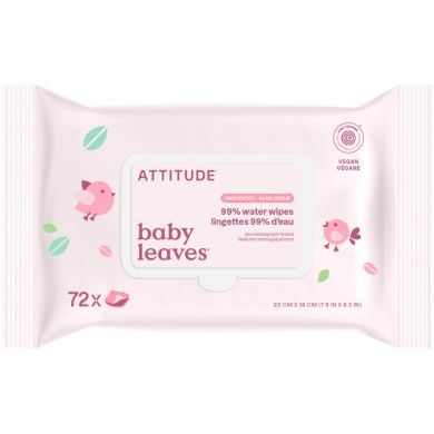Салфетки влажные для детей 72 шт Baby leaves, Attitude 626232170108
