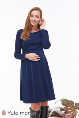 Платье для беременных и кормящих Yula mama XL темно-синее Olivia